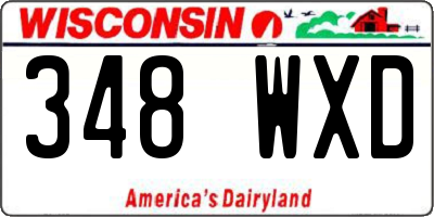 WI license plate 348WXD