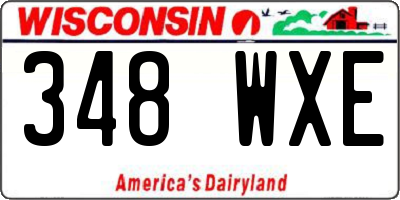 WI license plate 348WXE