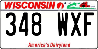 WI license plate 348WXF