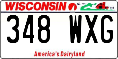 WI license plate 348WXG