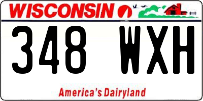 WI license plate 348WXH