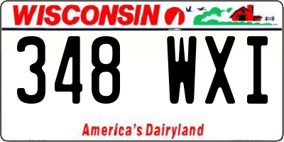 WI license plate 348WXI
