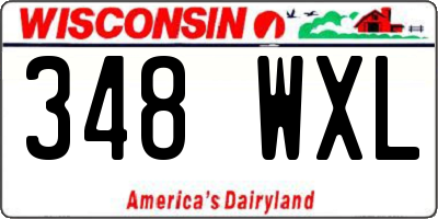 WI license plate 348WXL
