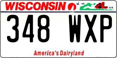 WI license plate 348WXP