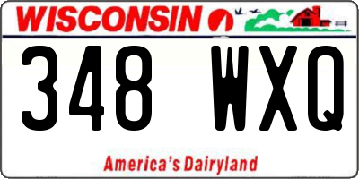 WI license plate 348WXQ