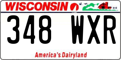 WI license plate 348WXR