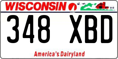 WI license plate 348XBD