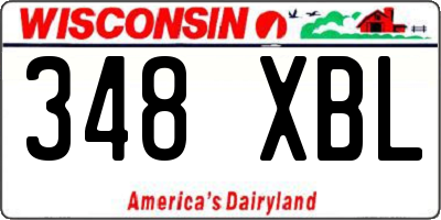 WI license plate 348XBL
