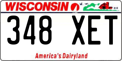 WI license plate 348XET