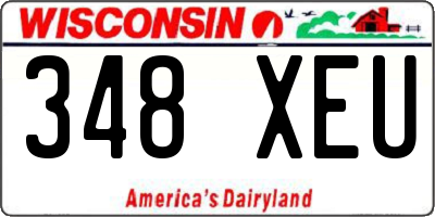 WI license plate 348XEU