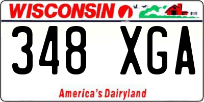 WI license plate 348XGA