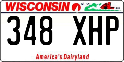 WI license plate 348XHP