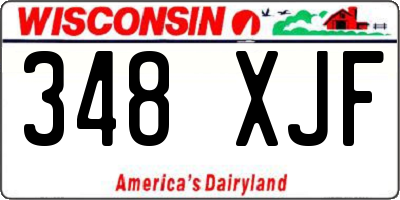 WI license plate 348XJF