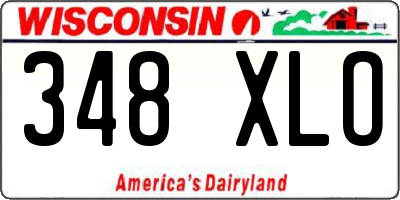 WI license plate 348XLO