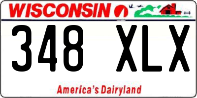 WI license plate 348XLX