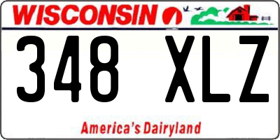 WI license plate 348XLZ