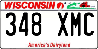 WI license plate 348XMC