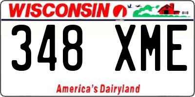 WI license plate 348XME