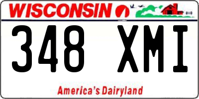WI license plate 348XMI