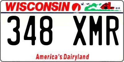 WI license plate 348XMR