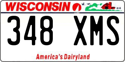 WI license plate 348XMS