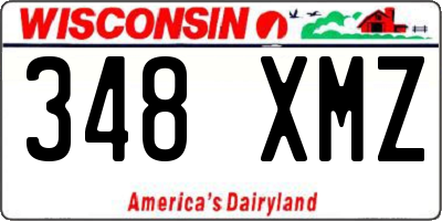 WI license plate 348XMZ