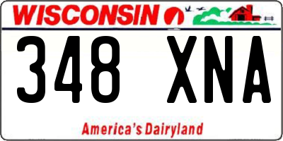 WI license plate 348XNA