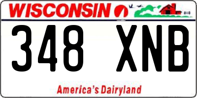 WI license plate 348XNB