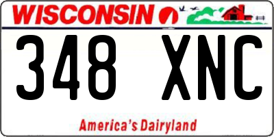 WI license plate 348XNC