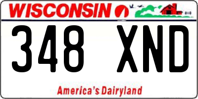 WI license plate 348XND