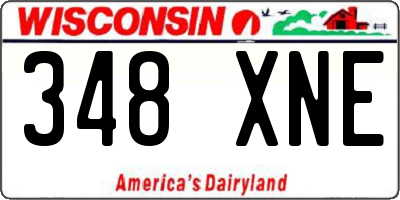 WI license plate 348XNE