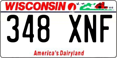 WI license plate 348XNF