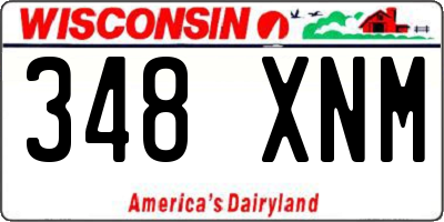 WI license plate 348XNM