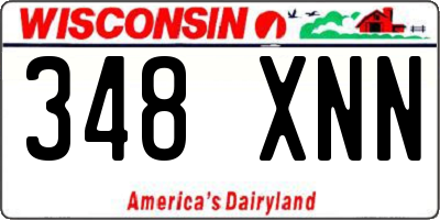 WI license plate 348XNN