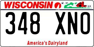 WI license plate 348XNO