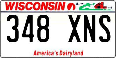 WI license plate 348XNS