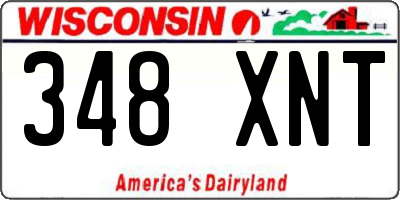 WI license plate 348XNT