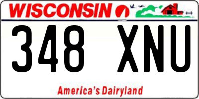 WI license plate 348XNU