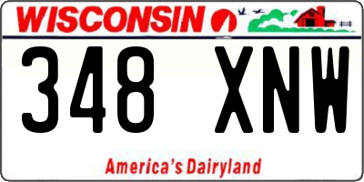 WI license plate 348XNW