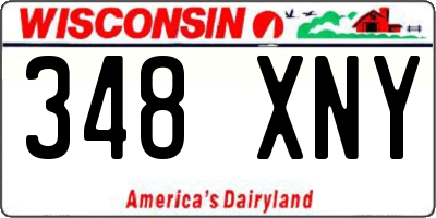 WI license plate 348XNY