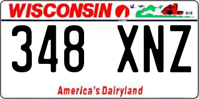 WI license plate 348XNZ