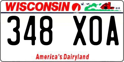 WI license plate 348XOA
