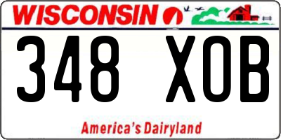 WI license plate 348XOB