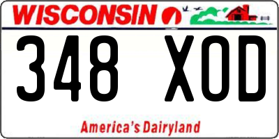 WI license plate 348XOD