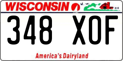 WI license plate 348XOF