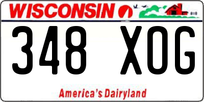 WI license plate 348XOG