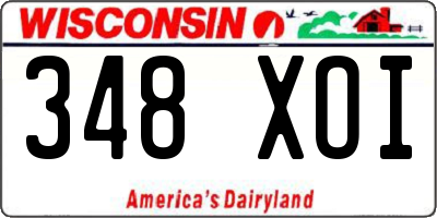 WI license plate 348XOI