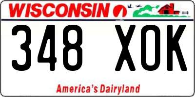WI license plate 348XOK