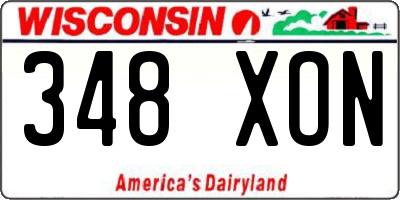 WI license plate 348XON