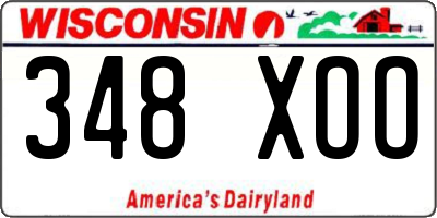 WI license plate 348XOO